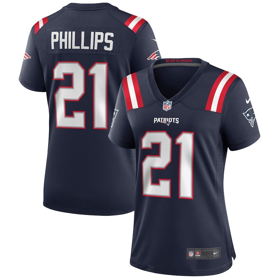 Women's New England Patriots #21 Adrian Phillips Jersey Team Game Player Navy Limited Football