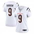 Women's Cincinnati Bengals #9 Joe Burrow Jersey Team Game Player White Limited Football