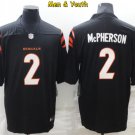 men's & youth Cincinnati Bengals #2 Evan McPherson Jersey Team Game Player Black Limited Football