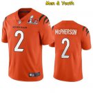 men's & youth Cincinnati Bengals #2 Evan McPherson Jersey Orange 2022 Super Bowl LVI Game Football