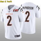 men's & youth Cincinnati Bengals #2 Evan McPherson Jersey White 2022 Super Bowl LVI Limited Football