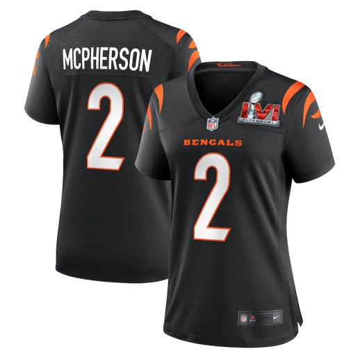 Women's Cincinnati Bengals #2 Evan McPherson Jersey Black 2022 Super Bowl LVI Limited Football