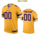 men's & youth Minnesota Vikings #00 Personalized Customized Jersey Gold Inverted Legend Football
