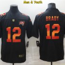 men's & youth Tampa Bay Buccaneers #12 Tom Brady Jersey Black Colorful Fashion Limited Football