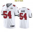 men's & youth Tampa Bay Buccaneers #54 Lavonte David Jersey White 2021 Super Bowl LV Game Football
