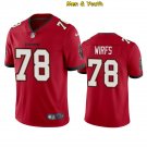 men's & youth Tampa Bay Buccaneers #78 Tristan Wirfs Jersey Team Game Player Red Limited Football