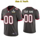 men's & youth Tampa Bay Buccaneers #00 Personalized Customized Jersey Pewter 2021 Super Bowl LV