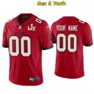 men's & youth Tampa Bay Buccaneers #00 Personalized Customized Jersey Red 2021 Super Bowl LV