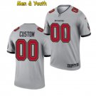 men's & youth Tampa Bay Buccaneers #00 Personalized Customized Jersey Gray Inverted Legend Football