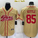 men's & youth San Francisco 49ers #85 George Kittle Jersey Gold Cool Base Baseball