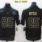 men's & youth San Francisco 49ers #85 George Kittle Jersey 2020 Black Salute To Service Football