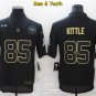 men's & youth San Francisco 49ers #85 George Kittle Jersey 2020 Black Salute To Service Football