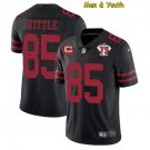 men's & youth San Francisco 49ers #85 George Kittle Jersey Black 75th C Patch Limited Football