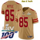 men's & youth San Francisco 49ers #85 George Kittle Jersey 100th Season Gold 2020 Super Bowl LIV