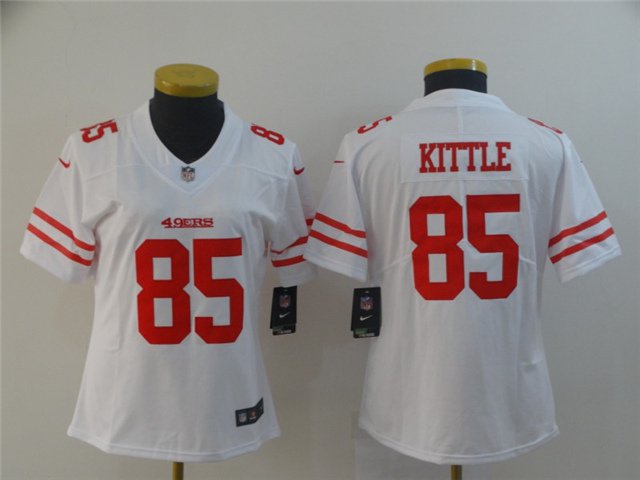 Women's San Francisco 49ers #85 George Kittle Jersey Team Game Player White Limited Football
