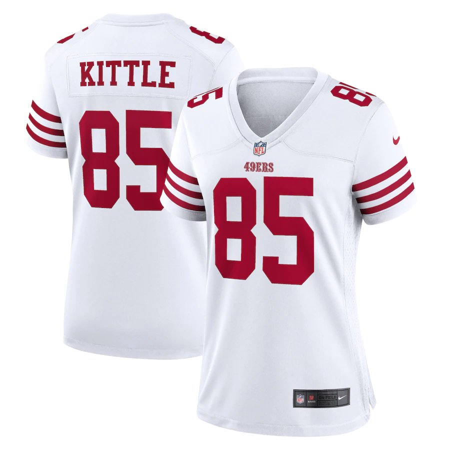 Women's San Francisco 49ers #85 George Kittle Jersey Team Game Player 2022 White Limited Football