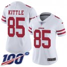 Women's San Francisco 49ers #85 George Kittle Jersey 100th Season White Limited Football