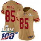 Women's San Francisco 49ers #85 George Kittle Jersey 100th Season Gold Super Bowl LIV Football