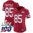 Women's San Francisco 49ers #85 George Kittle Jersey 100th Season Red Super Bowl LIV Limited