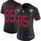 Women's San Francisco 49ers #85 George Kittle Jersey Black 75th C Patch Limited Football