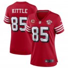 Women's San Francisco 49ers #85 George Kittle Jersey Red 75th C Patch Alternate Football