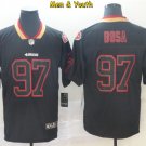 men's & youth #97 Nick Bosa Jersey Black Shadow Limited Football