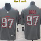men's & youth #97 Nick Bosa Jersey Gray Camo Limited Football