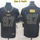 men's & youth #97 Nick Bosa Jersey Black Golden Edition Limited Football