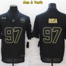 men's & youth #97 Nick Bosa Jersey 2020 Black Salute To Service Limited Football