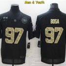 men's & youth #97 Nick Bosa Jersey 2020 Black Camo Salute To Service Limited Football