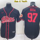 men's & youth #97 Nick Bosa Jersey Black Cool Base Baseball