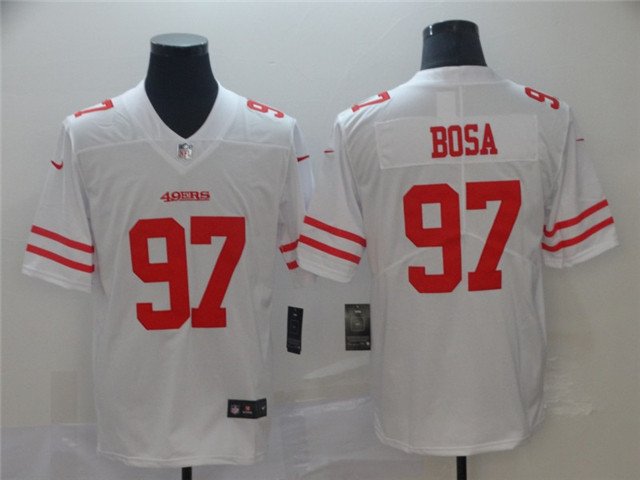 Men's #97 Nick Bosa Jersey Team Game Player White Limited Football