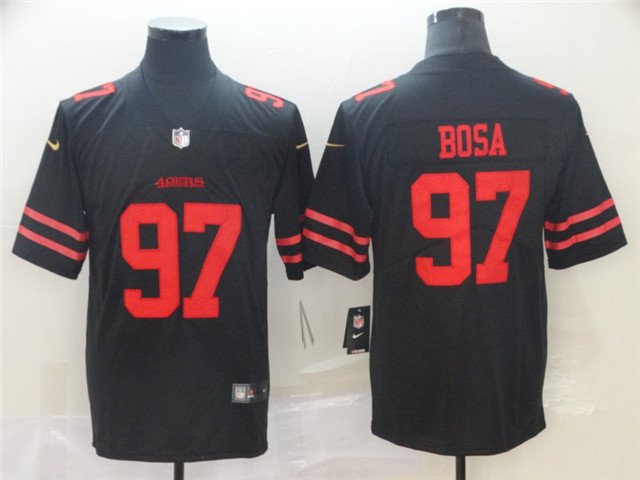 Men's #97 Nick Bosa Jersey Team Game Player Black Limited Football