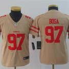 Youth,kids #97 Nick Bosa Jersey Gold Inverted Legend Limited Football