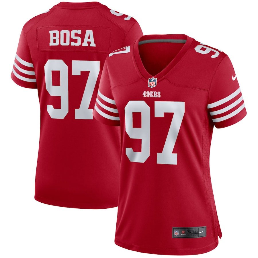 Women's #97 Nick Bosa Jersey Team Game Player 2022 Red Limited Football