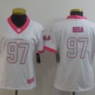 Women's #97 Nick Bosa Jersey White Rush Fashion Limited Football
