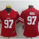 Women's #97 Nick Bosa Jersey Team Game Player Red Limited Football