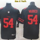 men's & youth #54 Fred Warner Jersey Team Game Player Black Limited Football