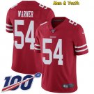 men's & youth #54 Fred Warner Jersey 100th Season Team Game Player Red Limited Football