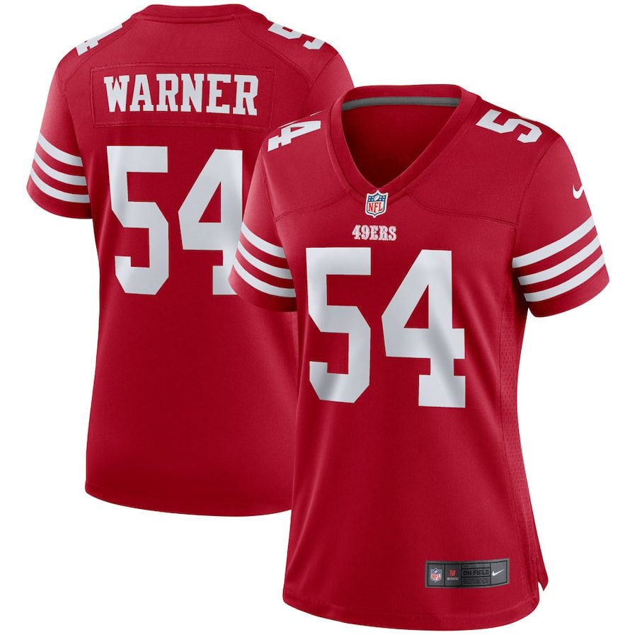 Women's #54 Fred Warner Jersey Team Game Player 2022 Red Limited Football