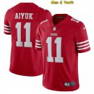 men's & youth #11 Brandon Aiyuk Jersey Team Game Player 2022 Red Limited Football