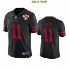 men's & youth #11 Brandon Aiyuk Jersey Team Game Player Black 75th Patch Limited Football
