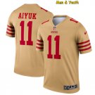 men's & youth #11 Brandon Aiyuk Jersey Gold Inverted Legend Limited Football
