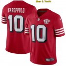 men's & youth #10 Jimmy Garoppolo Jersey Team Game Player Red 75th Patch Alternate Football
