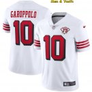 men's & youth #10 Jimmy Garoppolo Jersey Team Game Player White 75th Patch Alternate Football