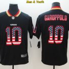 men's & youth #10 Jimmy Garoppolo Jersey Black USA Flag Fashion Limited Football