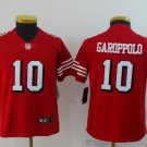 Youth,kids #10 Jimmy Garoppolo Jersey Team Game Player Red Alternate Football