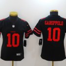 Women's #10 Jimmy Garoppolo Jersey Team Game Player Black Limited Football
