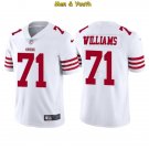 men's & youth #71 Trent Williams Jersey Team Game Player 2022 White Limited Football