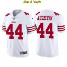 men's & youth #44 Kyle Juszczyk Jersey Team Game Player 2022 White Limited Football